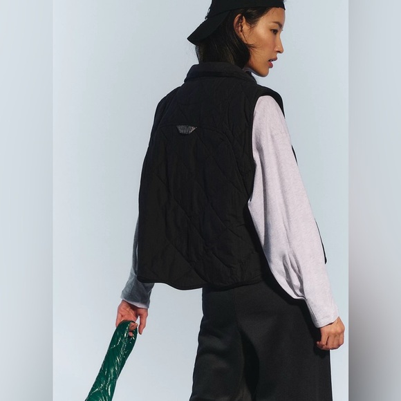 Free People FP Movement $128 Quin Quilted Puffer Vest Primaloft Black Athletic - Picture 2 of 8